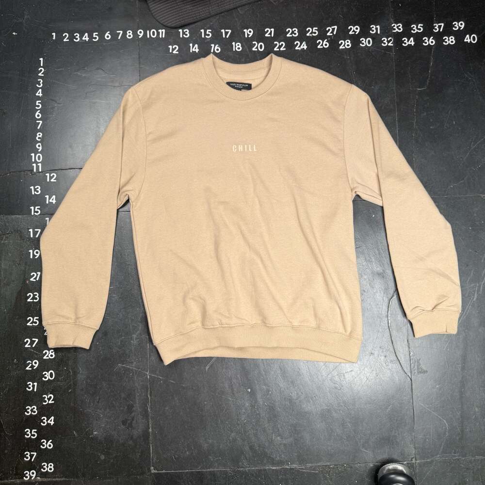 Vox Populi Chill Graphic Sweatshirt Tan Size Medium - Picture 2 of 6